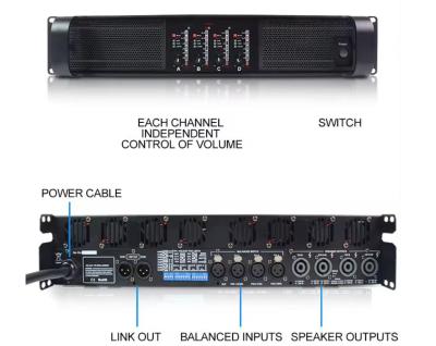 China OEM ODM Class TD Power Amplifier 1250W*4 For Big Concert Events / Weeding for sale