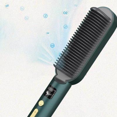 China Customized Nondisposable Logo Curler Hair Brush Straightener Portable Hair Curler for sale