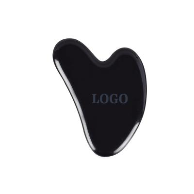 China Wholesale Facial Body Tool Black Sha Sha Heart Obsidian Stone Obsidian Gua Stone Sha for sale