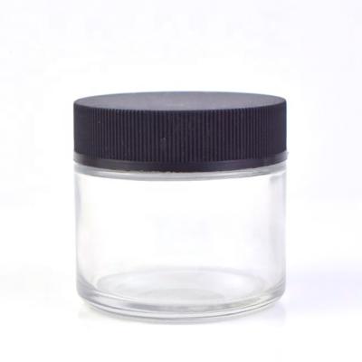 China Glass Food Smell Proof Container Jar 2oz 3oz 4oz Clear Candle Storage Jar With Lid for sale