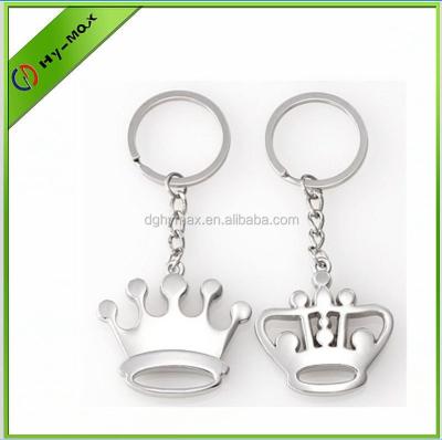 China Custom Metal Key Chain Gifts or Souvenir The King and Queen Key Chain Silver Crown Key Chain for sale