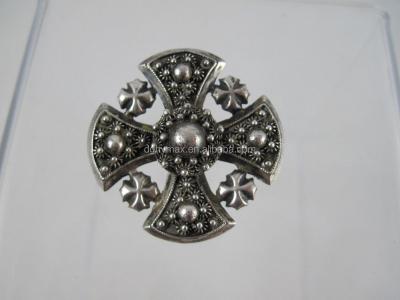 China Europe Sterling Silver Jerusalem Cross Pin for sale