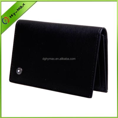 China Black Business Men's Multi Card Leather Card Holder Wallet ID Leather Wallet for sale