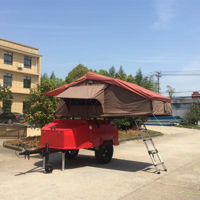 China Travel Trailer TORUK Travel RV Vehicle Camper Trailer With Hard Shell Rooftop Truck Tent for sale