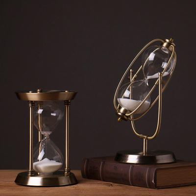 China CLASSIC Desktop Decor Antique Large Brass 2 Hour Hourglass Sand Timer Hourglass Custom 15 Minute 24 Hour Glass Hourglass Sand Timer Clock for sale