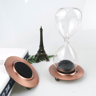 China Hot Selling Customized Contemporary Glass Hourglass Sand Timer Metal Craft Sand Timer Sand Timer Rotating Magnetic Sand Timer for sale