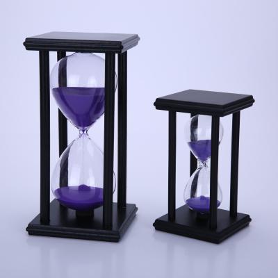 China Traditional Wooden Shower Timer Hourglass Watch Sand Timer Wooden Set for sale