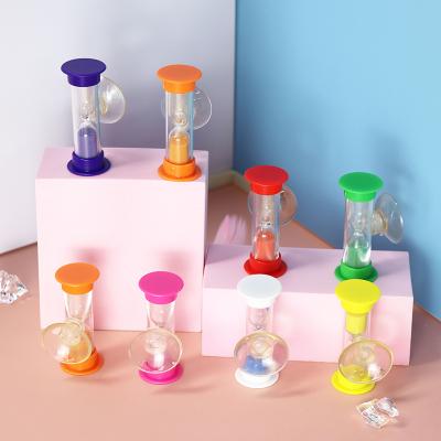 China Contemporary High Quality Household Bathroom Shower Hourglass Timer 1 Glass Sand Timer Sand 2 3 4 5 Toothbrush Timing Sand Min Sucker Clock for sale