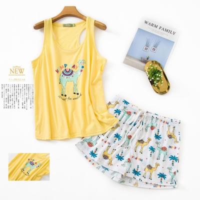 China Breathable pajama set knitted sleeveless cotton valentine pajamas for sale