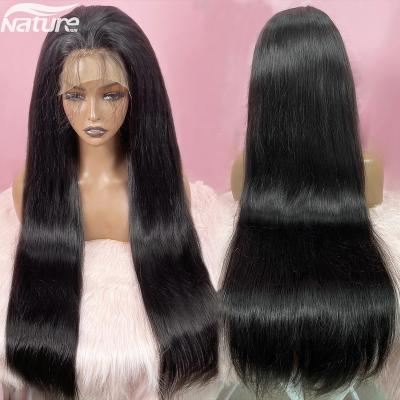 China Remy Hair Virgin Cuticle Aligned Malaysian Straight Body Wave 150% 180% Swiss Lace Front Wig Density HD Closure Pre Plucked Wigs With Baby Hair for sale