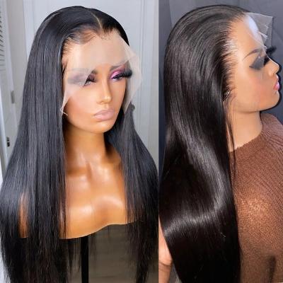 China Body Wave 30 36Inch Bone Straight Transparent Hair Wigs 13x6 Lace Closure Wigs For Color Women Transparent Straight Front Wig for sale