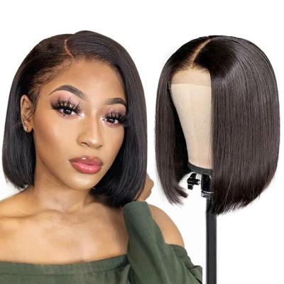 China Hot Selling Bob Wigs For Black Women Silky Straight Brazilian Hair Natural Cuticle Aligned Hair Wigs for sale