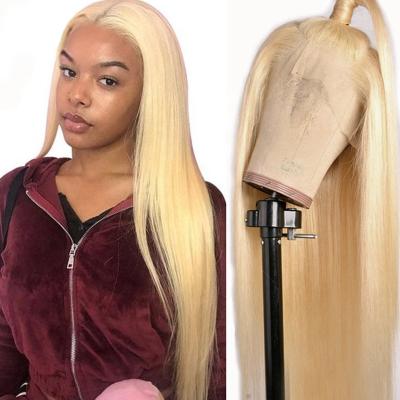 China Honey Blonde Lace Front Human Hair Wigs Brazilian Remy Straight Human Hair Wigs Body Wave 13x4 13x6 613 Full Lace Wig For Women 30 Inch for sale