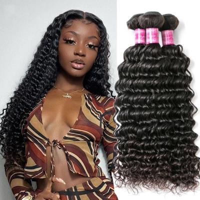 China YC033 Wholesale Deep Deep Wave Hair Extensions Weaving Natural Hair Extension Brazilian Hair Bundles for sale