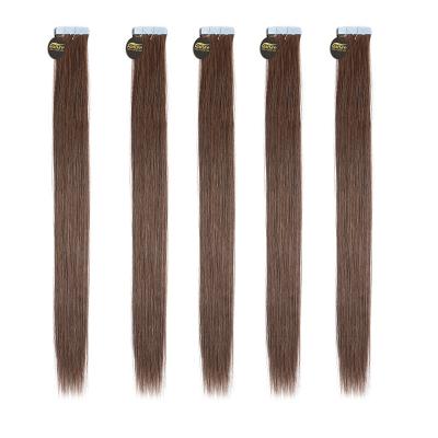 China Good Quality European Virgin Hair 100 Straight Big Wave Cuticle Silky Straight Human Hair Pulled Tape In Hair Extensions In All Colors for sale