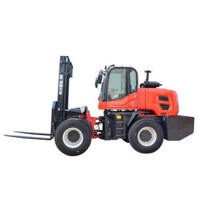 China Garment shops factory direct high quality 4wd forklift 6 ton rough terrain diesel forklift with best price for sale