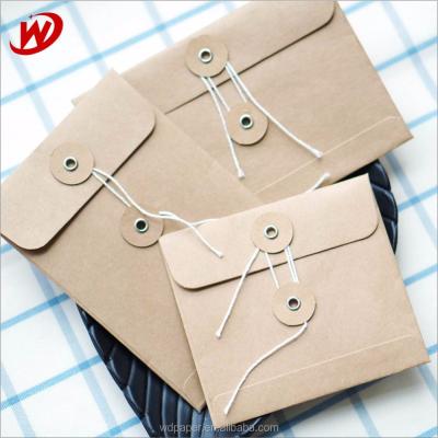 China Wholesale Custom Cheap A4 C6 DL Kraft Paper Folder Paper Envelopes From Chinese New Product Business Envelope Supplier With Button And String Closure for sale