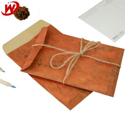 China Recyclable Chinese Suppliers Wholesale Costom Gold Kraft Packaging Envelope With Rope for sale