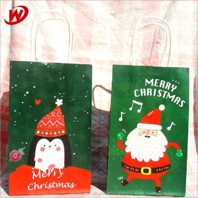 China China Suppliers Cheap Custom Recyclable Small Christmas Gift Wrapping Paper Recycled Printed Shopping Paper Bags With Twisty Handles for sale