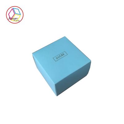 China Blue Fancy Paper Gift Box / Kraft Cardboard Gift Boxes Raw Material for sale