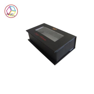 China Custom Hair Packaging Boxes With PVC Window Coated Paper OEM Service for sale