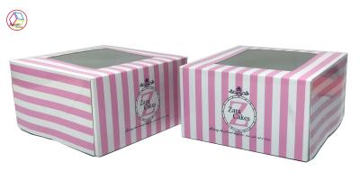 China Foldable Customized Colorful Paper Cupcake Boxes Made of Ivory Board for sale