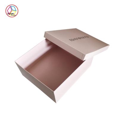 China Customized Pink Two Pieces Hard Cardboard Gift Boxes Matte Lamination for sale