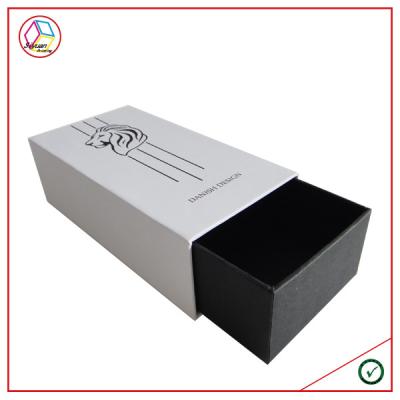 China White Fancy Paper Gift Box Pen Packing Rectangular Sliding Box Matt Lamination for sale