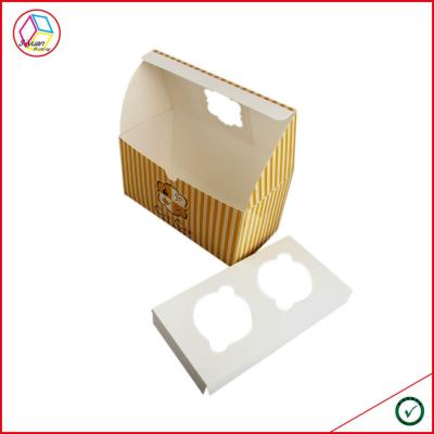 China CMYK Printing White Card Made Paper Cupcake Boxes With Paper Insert for sale