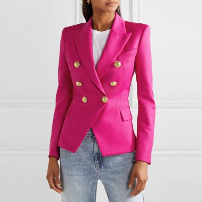 China ex-factory price women Anti-wrinkle springs Autumn Long Sleeve Blazers Double button ladies office work wear blazer coats for sale