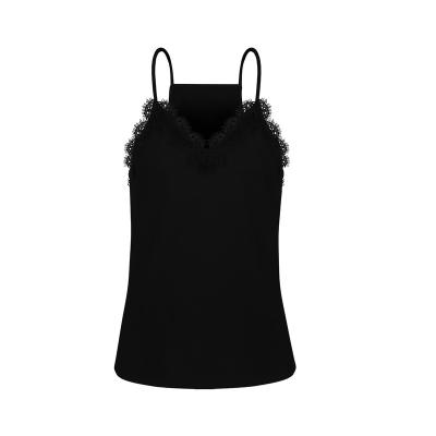 China New QUICK DRY design v neck fashion lace tank tops polyester sexy women's black corset for sale