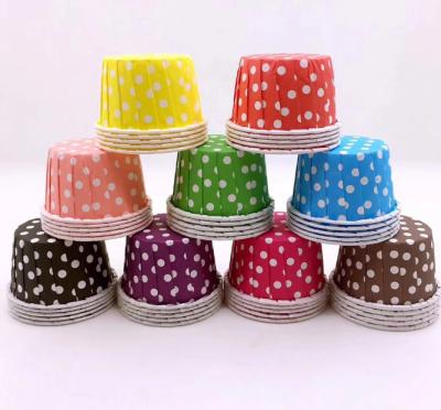 China Wholesale Disposable Colorful Dot Film Roll Mouth Cup Cupcake Baking Cup for sale