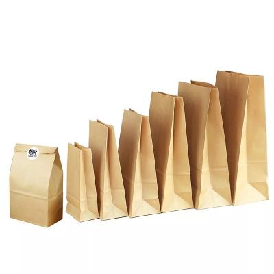 China Recyclable Empty Paper Bread Packaging Kraft Paper Bags With Handles for sale