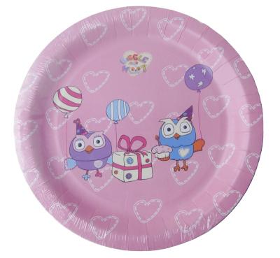 China Food Customized Round Paper Plate For Birthday Party for sale