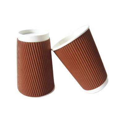 China Ripple Wall Custom Printed High Quality Ripple Paper Cup For Hot Beverage Coffee Beverage Packaging for sale