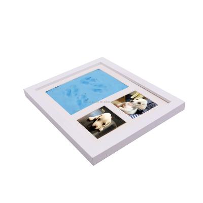 China 3D Wooden Wooden Handprint and Footprint Clay Photo Frame Kit for Baby and Pet for sale