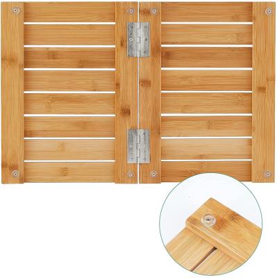 China Non-slip Wooden Floor Sustainable Custom Bath Natural Bamboo Wooden Shower Mat for sale