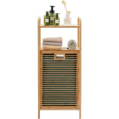 China Mid Century Modern Hot Selling High Quality Bamboo Laundry Hamper Basket With Lid for sale