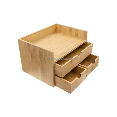 China Amazon Hot Sale Wooden Desktop Organizer Wooden Cosmetic Organizer With Drawers for sale