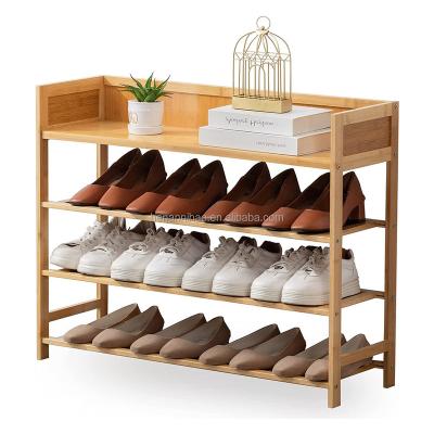 China Multifunctional Wooden Organizer Boots Storage Shelf Amazon Storage (Size) Adjustable Warm Bamboo Shelf Door Rack Shoe Entryway Shoe Tower for sale