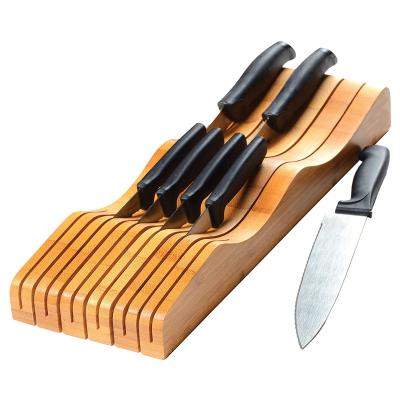 China Sustainable Wooden Craft Stainless Steel Chef Knife Set Kitchen Knife Set With Wooden Block Kitchen for sale