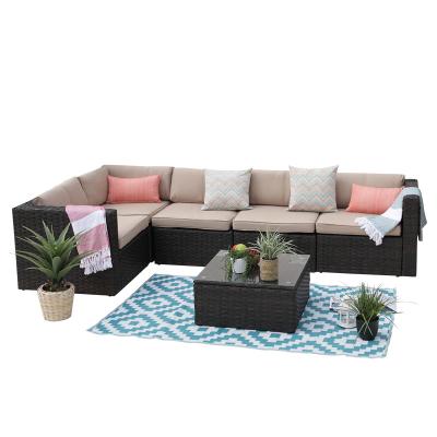 China Wholesale Modern European Style PE Wicker Steel Outdoor Furniture Leisure Garden Sofa Sets for sale