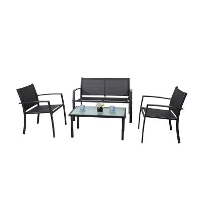 China K/D Clamp Outdoor Furniture 4 Pcs Steel Balcony Table And Chair Garden Sets for sale