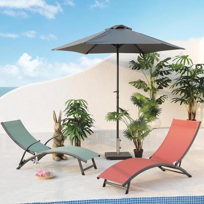 China High Quality Custom Outdoor Aluminum Chaise Lounge Chairs Pool Chair Factory Foldable for sale