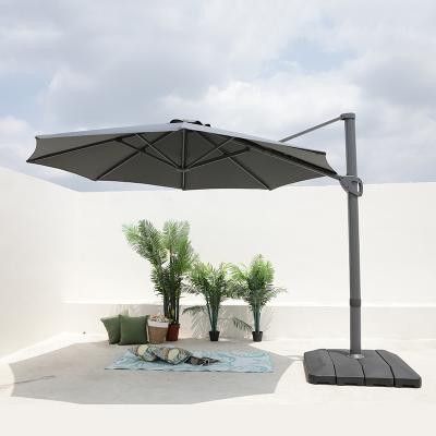 China Modern Outdoor Decoration Alum Hanging Sun Umbrella Customized With Plastic Umbrella Base for sale