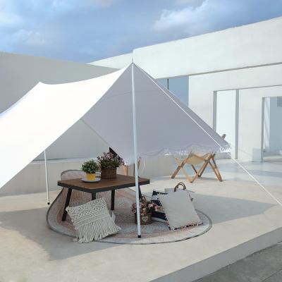 China Cheap Shade Tent Lightweight Cotton Fabric Material Low Cost Family Beach Umbrella Sun Patio Camping Umbrella for sale