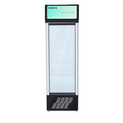 China Single-Temperature Glass Door Coolers Showcase Glass Upright Merchandiser Freezers Upright Door Refrigerators for sale