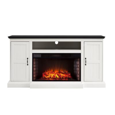 China Modern Farmhouse White Electric Fireplace Media Console (Height) Adjustable for sale