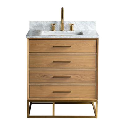 China HOMEDEE Morden Modern Solid Wood Used Bathroom Vanity Cabinets For Bathroom for sale