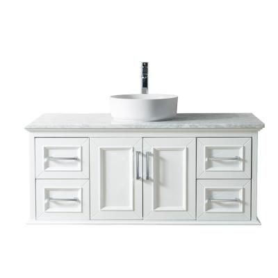 China Modern Modern Bathroom Vanity , Wall Mounted Cabinet Wood With Ceramic Sink for sale